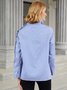 Casual High Neck Striped Long Sleeve Top