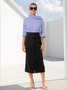 Casual High Neck Striped Long Sleeve Top