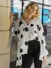 Shirt Collar Polka Dots Shift Elegant Top