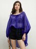 Plain Lantern Sleeve Urban Loose Blouse