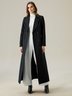 Elegant Loosen Flat Collar Plain Overcoat