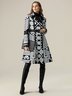 Geometric Shawl Collar Urban Trench Coat With Belt