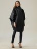 Simple Batwing Sleeve Plain Fleece Coat