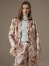 Regular Fit Lapel Collar Urban Floral Long Sleeve Blazer