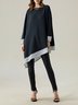 Micro-Elasticity Simple Crew Neck Loose Long sleeve Shirt