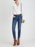 Casual Ruffled V neck Long Sleeve Top