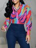 Long sleeve Abstract Regular Fit Urban Blouse