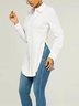 Urban Plain Regular Fit Shirt Collar Long Sleeve Blouse