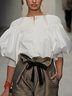 Regular Fit Urban Boat Neck Plain Blouse