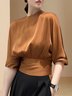Regular Fit Elegant Plain Crew Neck Shirt