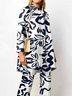 Shirt Collar Loose Elegant Abstract Blouse