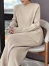 Plus Size Loose Plain Crew Neck Urban Sweater