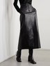 Plain Regular Fit Urban Pu Leather Skirt